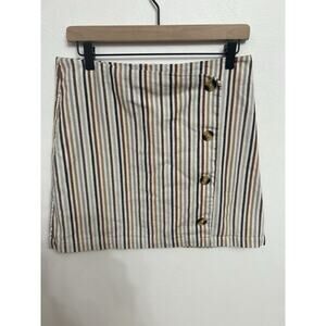 Altar'd State 100% Cotton Striped Mini Retro 70’s Vibe Playful Feminine Sz LG